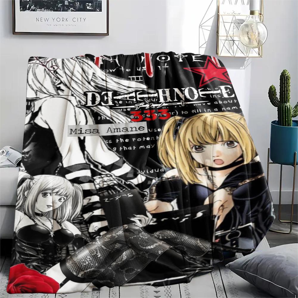 1Pc Misa Cute Print Flannel Blanket, High quality Comfortable for All Seasons, Home Decor, Warmth and Comfort, Perfect for Christmas Gifts 59
