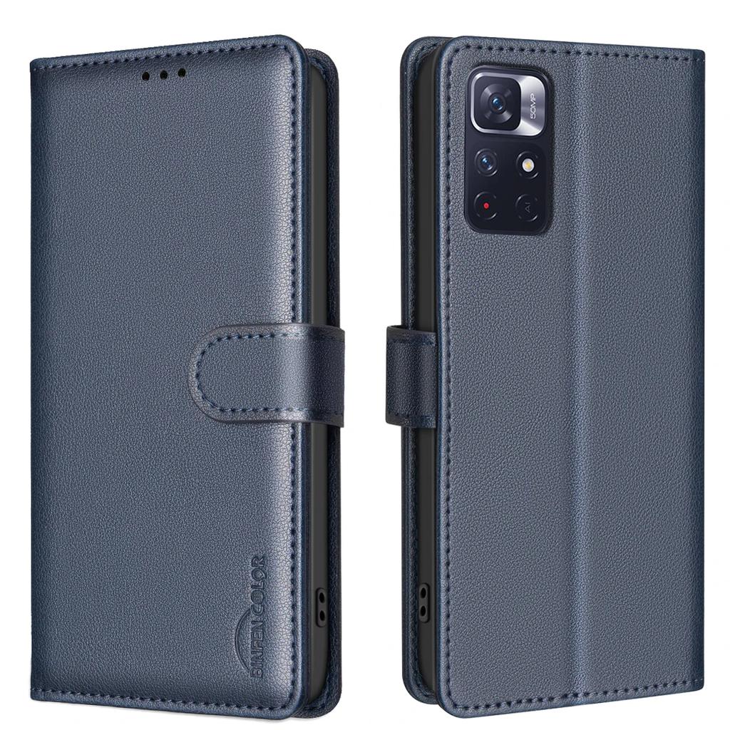 Защитный чехол-книжка из кожи с RFID-защитой для Xiaomi Redmi Note 12S 4G Note 11 4G Note 11E Note 11S Note 11 Pro 5G Note 11 Pro 4G