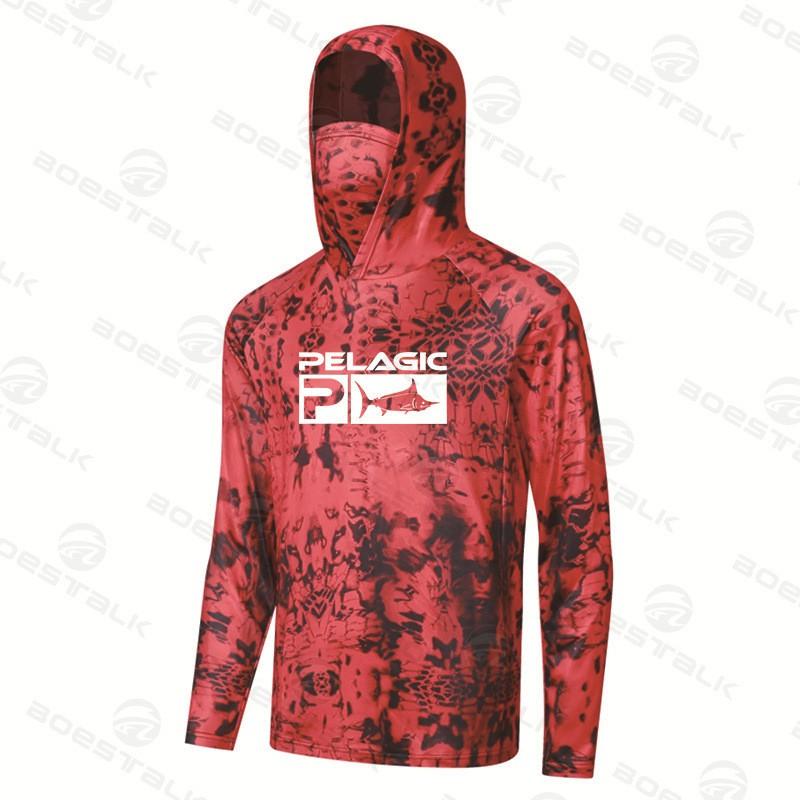 Mens Quick-Dry UV Protection Fishing Hoodie Summer Outdoor Angling Sportswear Lightweight Breathable Performance Top