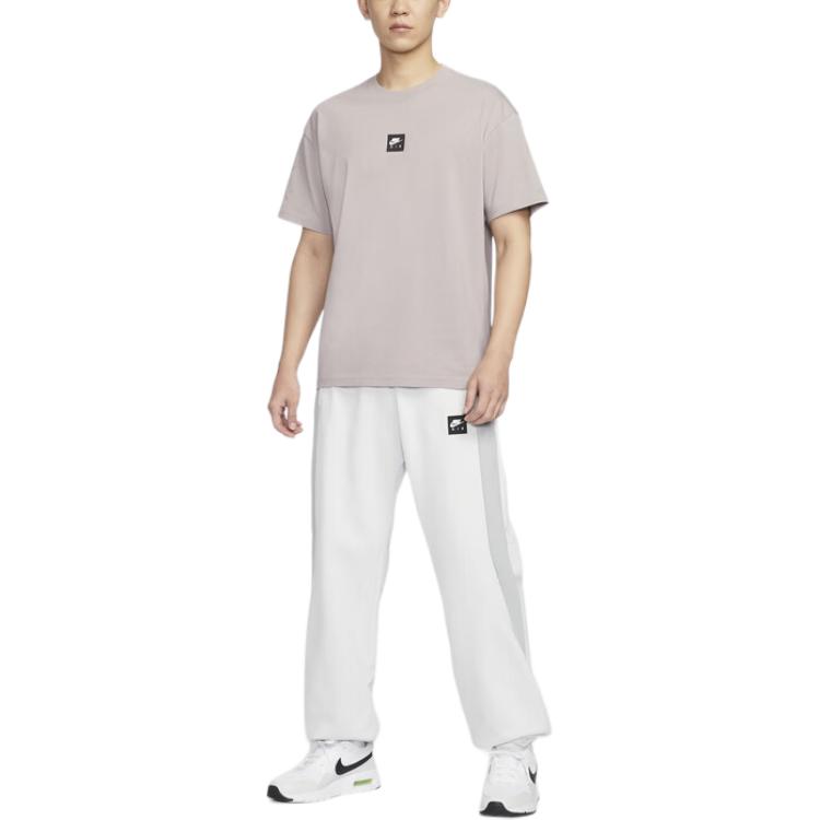 Nike M90 Дышащая Модная Универсальная Мягкая Футболка с Коротким Рукавом Мужская Топы Фиолетово-Серый HJ0727009