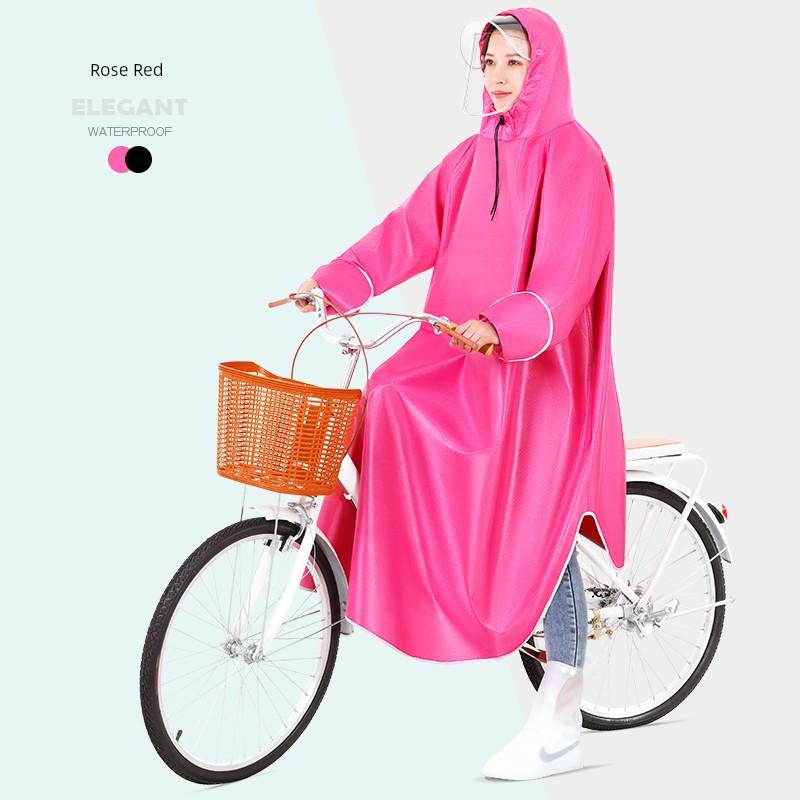 Raincoat for Bicycles, Electric Bikes, Long Full-Body Storm-Proof Rain Poncho for Women, Adult Outerwear, Single-Person, Detachable Rain Poncho