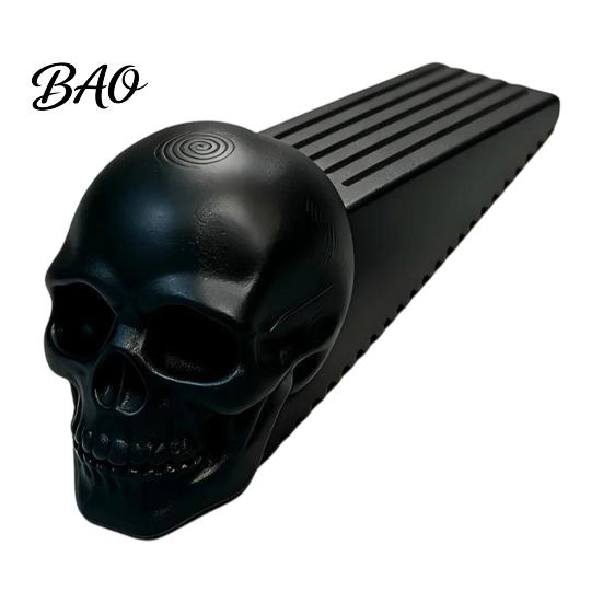 Decorative Halloween Doorstop Skull Door Stopper, 3D Printed Plastic Wedge, Non Slip Heavy Duty Anti Holder Base, Stop for Home Gothic Room Accessory