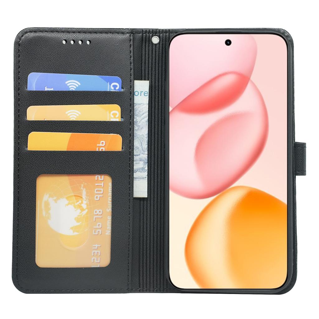 For Honor 400 Pro 5G (Global) Wallet Case Magnetic Snap Leather Phone Cover with Strap