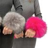 1 пара пушистых браслетов на руку, женские теплые зимние из искусственного меха лисы