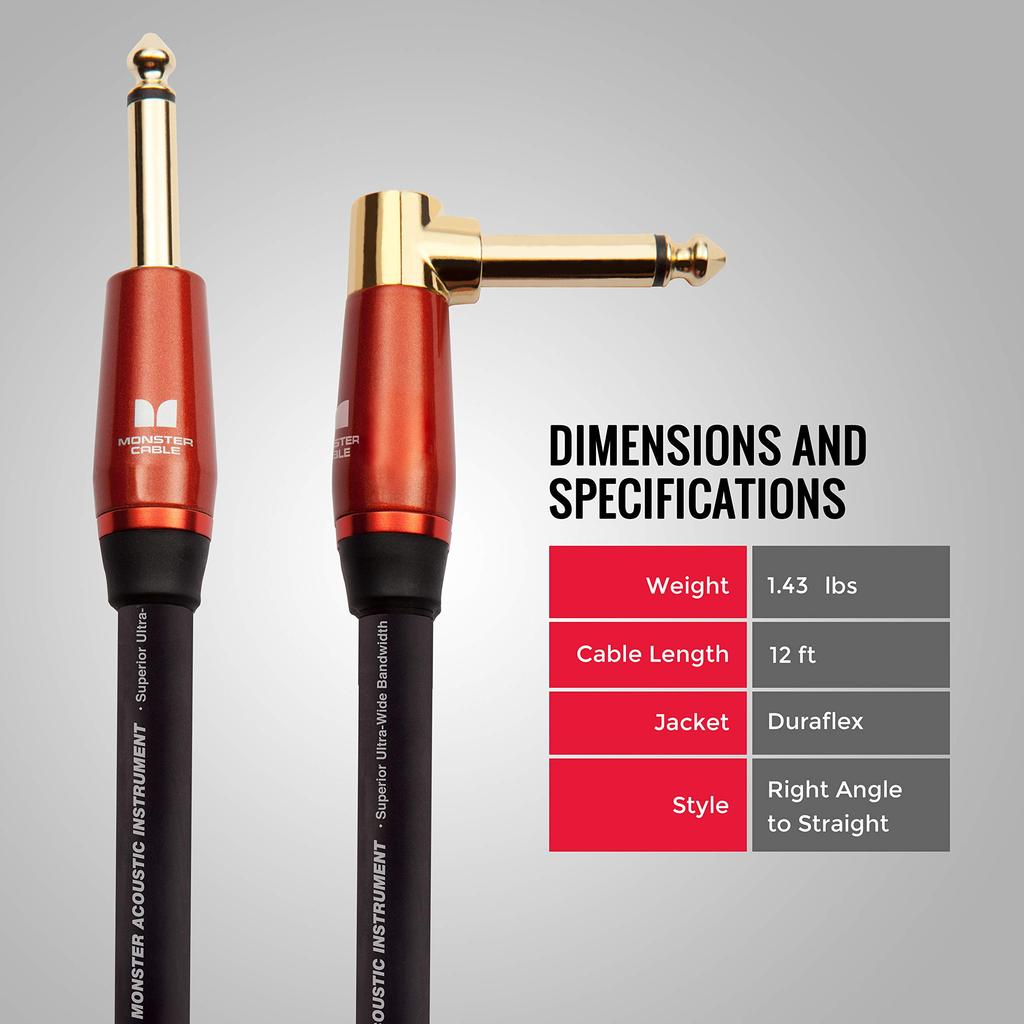 MONSTER CABLE Instrument Cable Acoustic Guitar Cable Length 12ft Direct XL Plug M 600557 ACST2-12A []