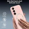 Coque pour Samsung Galaxy S26, Protection Silicone avec Support et Cercle Magnétique - Rose
