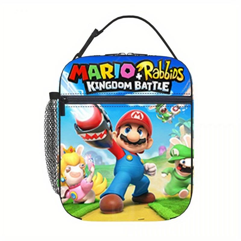Mario Cartoon Insulated Lunch Bag Kids - 3D Printed Full-Print Portable School Outdoor Picnic Tote