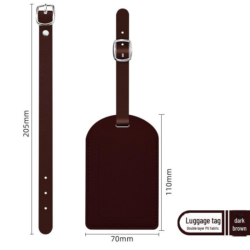 Шикарная бирка для багажа PU Li: Утолщенный, анти-потеряющийся, легкий, однотонный с логотипом