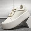 New Men's Comfort All Match Genuine Leather Platform Height Increasing Causal Shoes Flats Moccasins Walking Sneakers
