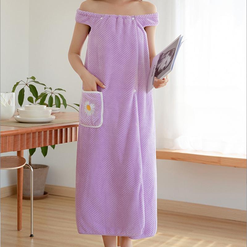 Мягкие впитывающие большие банные полотенца для тела, коралловые бархатные банные полотенца, модные женские носимые быстросохнущие пляжные спа-халаты, банная юбка