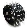 Men's Punk Leather Bracelet with Three-Row Spike Rivets