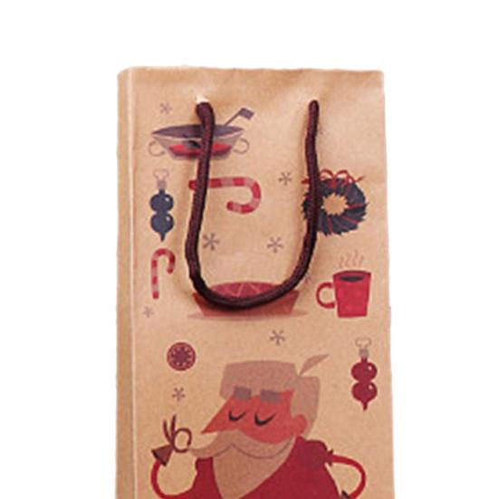 Подарочные пакеты для вина с ручкой, дизайнерское украшение, многоразовая рождественская сумка для одной бутылки вина для вечеринки