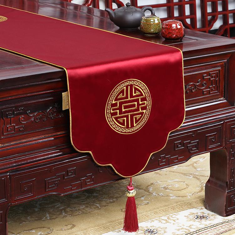 New Chinese Style Dining Table Flag New Simple Tea Table Flag Bed Tail Towel Hot Selling Chinese Style TV Cabinet Shoe Cabinet Cover Fabric