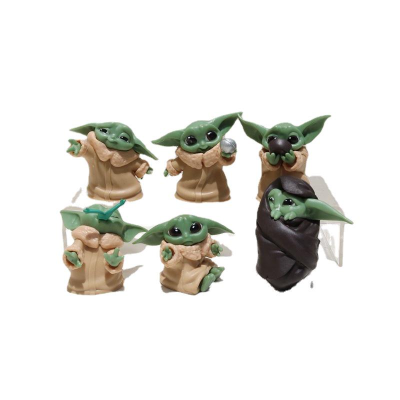 6 Styles Star Wars Baby Yoda Figure Model Toy Car Ornament, Cake Decoration