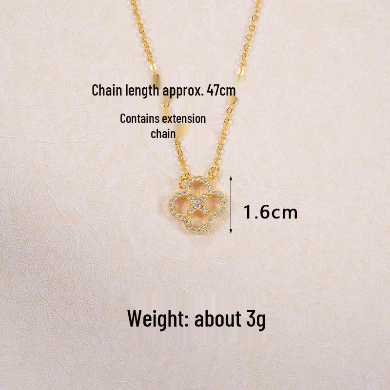 Вьетнамский набор из ожерелья-клевера с золотым покрытием, кольца и браслета с пятью цветами