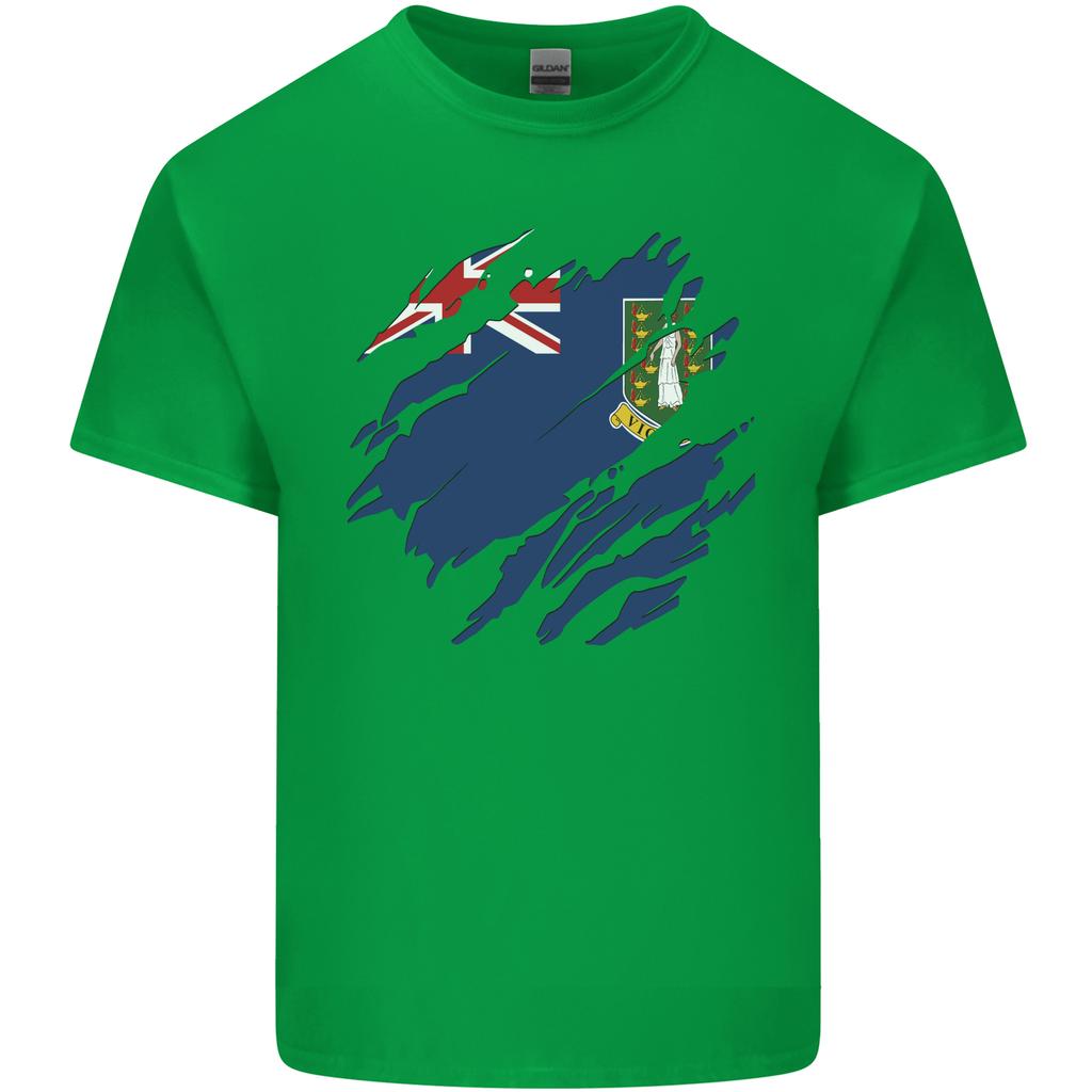 Torn Flag Virgin Islands UK Unisexs Light Cotton TShirt