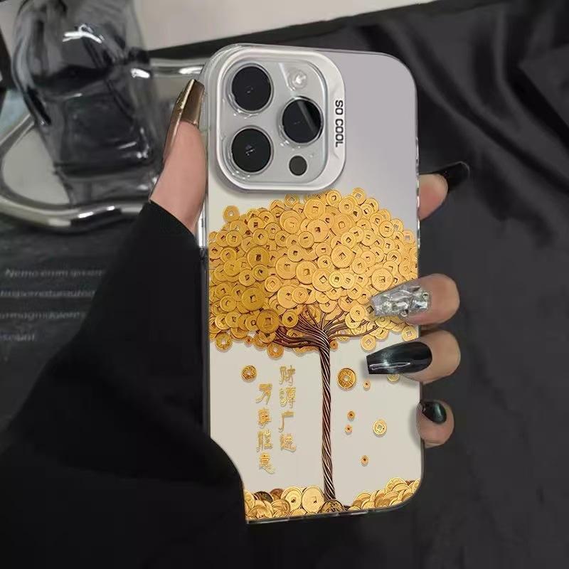 Чехол 'Денежное дерево с золотыми монетами' для Apple IPhone 17 Pro Max и IPhone 16 Pro в модном китайском стиле