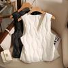Women's Autumn/Winter Down-Cotton Fleece-Lined Vest Lightweight Slim-Fit for Inner and Outer Wear Warm and Close-Fitting Waistcoat