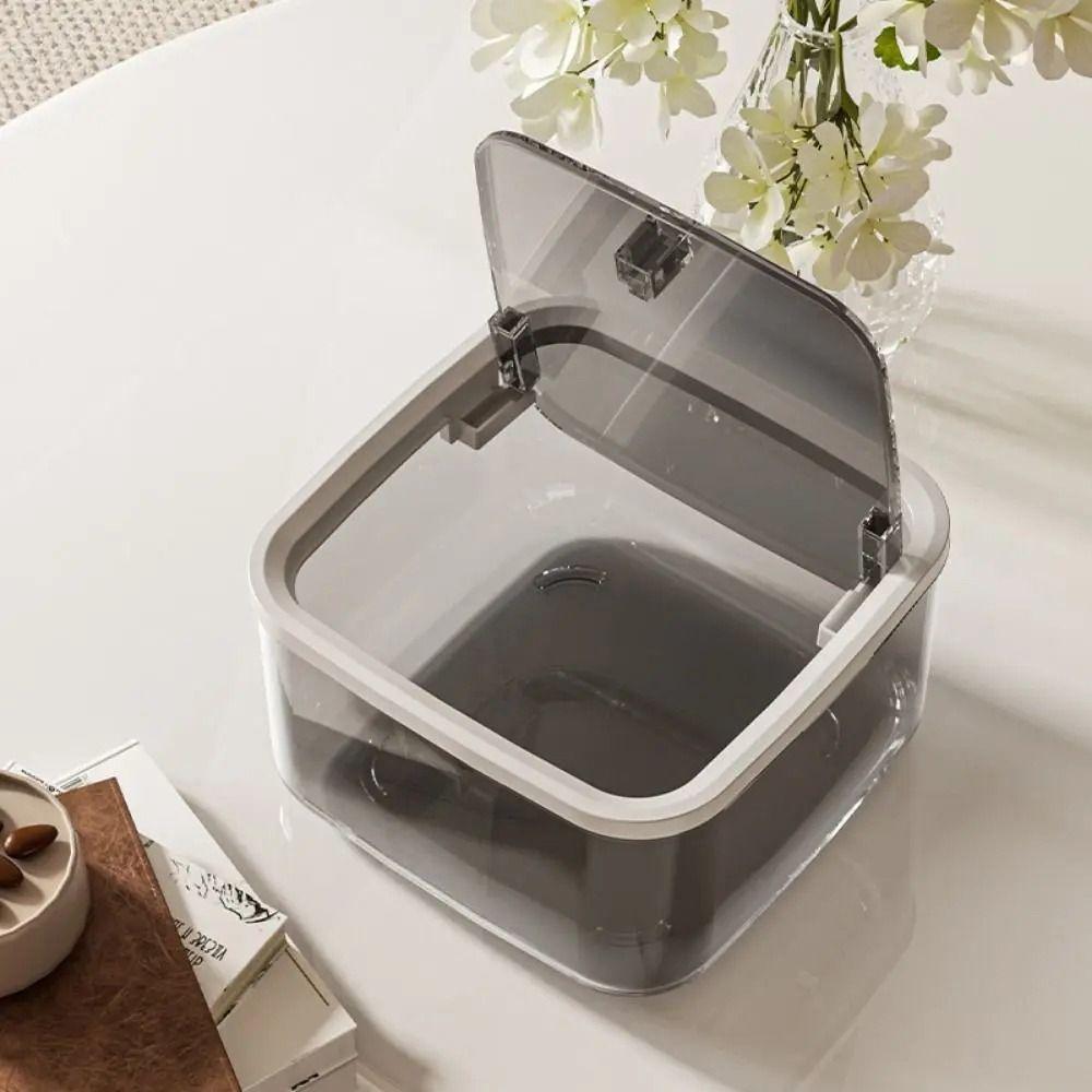 1Pcs Bedroom Desk Storage Box Light Luxury Trash Garbage Can New Desktop Bin