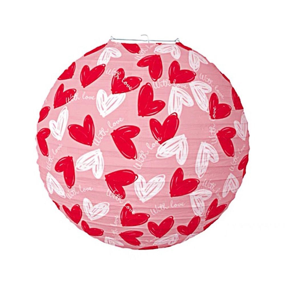 Folding Heart Paper Ball Paper Hanging Lantern Cartoon Valentine's Day Lanterns  Wedding Party
