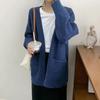 Korean Retro Chic Women's Knit Cardigan - 2025 Spring/Autumn, Loose Fit Sweater Coat