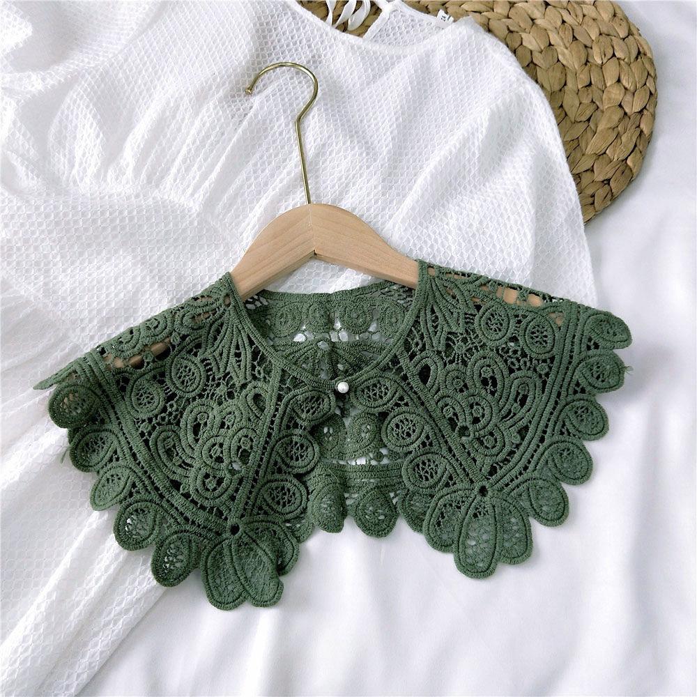 Полый хлопок для женщин, женская одежда, швейная шаль, аппликация, поддельный воротник, кружевной вырез, украшение для одежды, съемный воротник