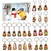 Christmas Tree Hanging Ornaments 2026 Advent Calendar, 24 Days Cute Animal Keychains Countdown Party Favors Mini 3D Collectible Figures, Holiday Gift
