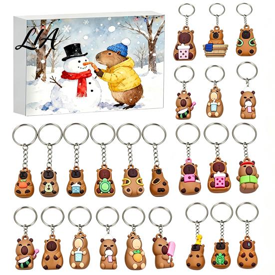 Christmas Tree Hanging Ornaments 2026 Advent Calendar, 24 Days Cute Animal Keychains Countdown Party Favors Mini 3D Collectible Figures, Holiday Gift
