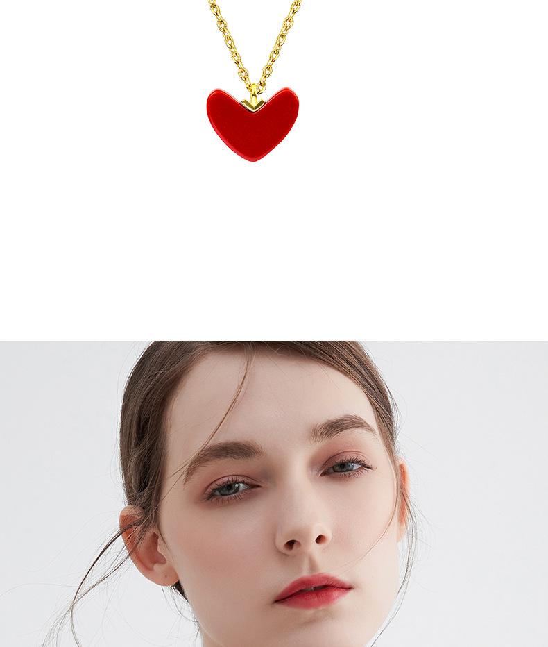 Колье из серебра 925 пробы с красным кораллом и позолоченной 14-каратным золотом подвеской в форме сердца - Женские летние украшения класса люкс, Не тускнеющие