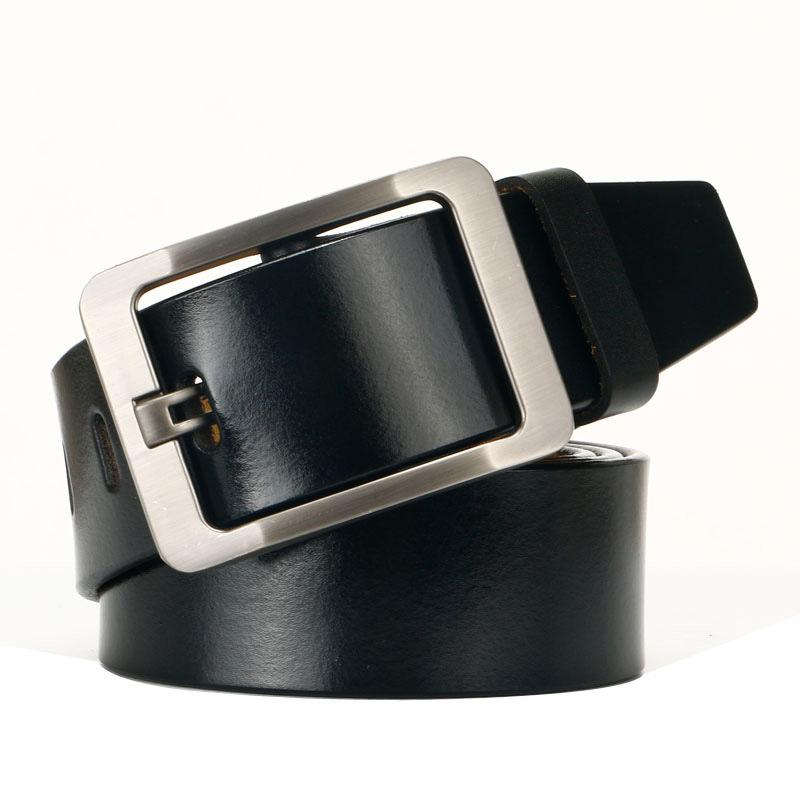 Мужской желтый ремень с пряжкой-пином из коровьей кожи Цельная ретро коровья кожа Японская пряжка Желтая коровья кожа Корейский универсальный ремень