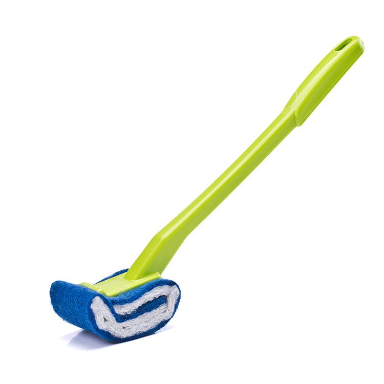 Ergonomic Handle Soft Bristle Toilet Brush, No Dead Angle Durable No-Rinse Bathroom Cleaning Tool for Household Toilet Stain Removal