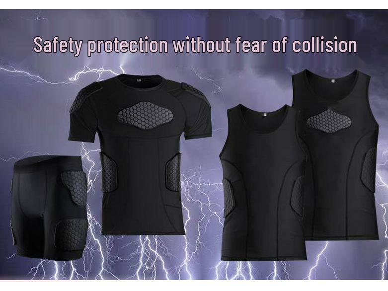 Профессиональные компрессионные шорты с защитой от столкновений в виде сот для тренировок по баскетболу и футболу