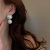 Color Hyperbole Style Lady Large Pearl Stud Earrings Fashion Design Korean Earrings Women Jewelry