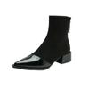 Ladies Shoes 2024 High Quality Modern Women's Boots Concise Ankle Boots Women Sewing Pointed Toe Med Heel Back Zip Shoes Women