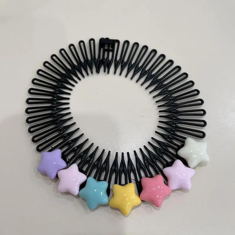 Детская красочная расческа в форме фруктового сердца, сломанная повязка на голову, заколки для волос, милый головной убор в виде кролика, аксессуары для волос принцессы для девочек, 1 шт.