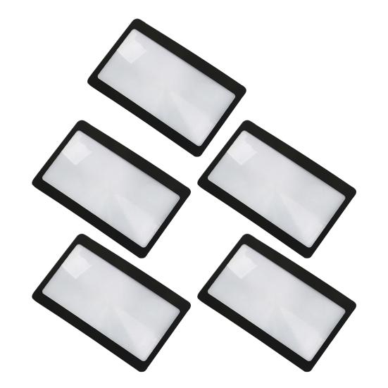 3X PVC Fresnel Lens Magnifier Pocket Credit Card Size PVC Frame Lightweight High Safety Square Lens Shape Magnifier