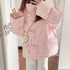 Autumn and Winter Long Sleeve Loose Down Jacket Women Fashion Solid Short Soft Warm Down Jackets Women Vintage Simple Zipper Woman Coat 25459