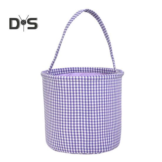 Пасхальное ведерко в клетку для детей, сумка для хранения в детской, подарочная корзина для новорожденных с ручкой для вечеринок по поиску пасхальных яиц