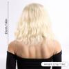 Fashionable Wigs - White-golden, Gradient Color, Shoulder-length Curly Hair, Side-parted with Bangs Wigs