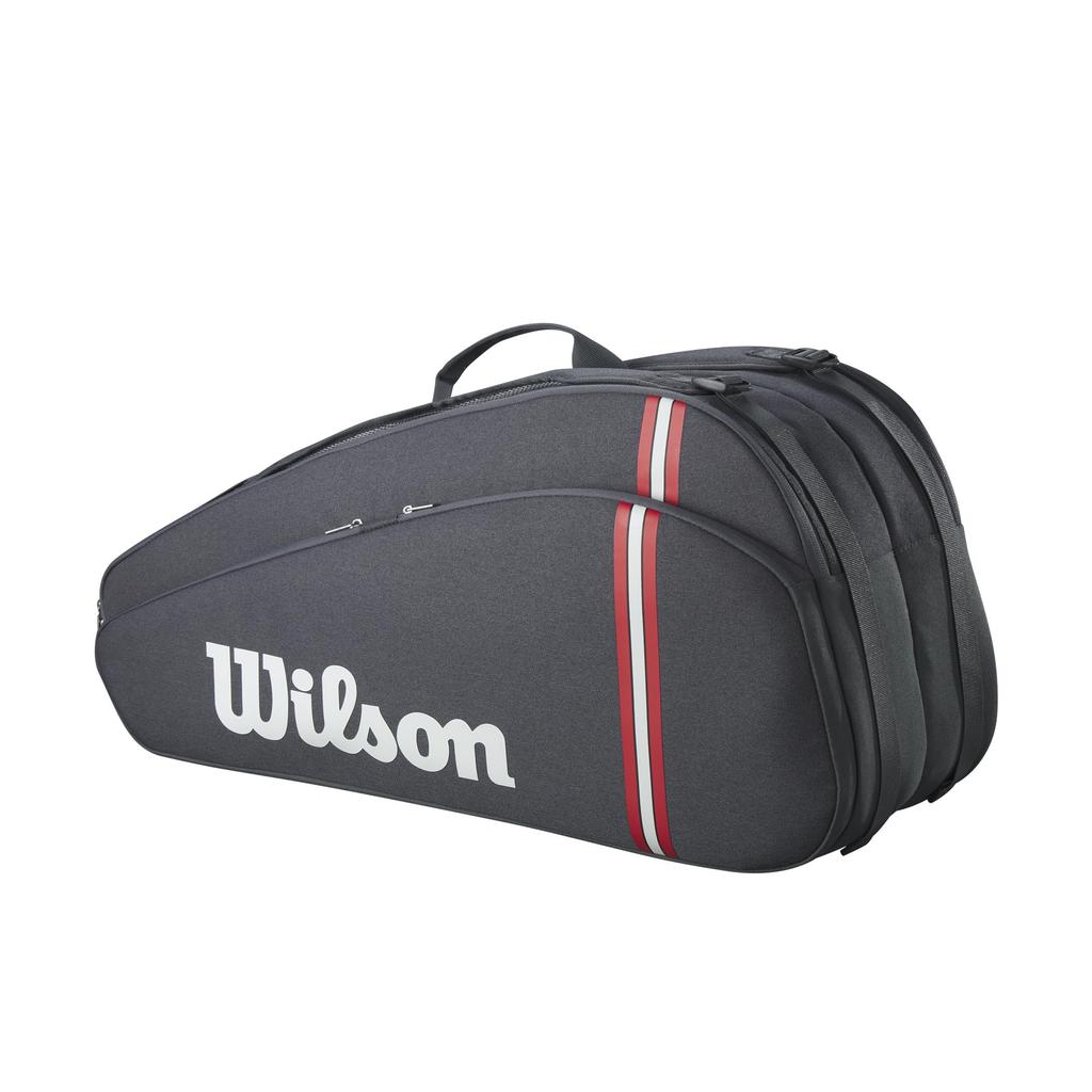WILSON 2025 Tour Tennis Racquet Bag Holds up to 6 Racquets - Black/Red/White,