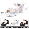 Women's Sandals Slippers Genuine Leather Platform Sandal 2025 Thick Sole High Heels Ladies Sandal Summer Women Shoes 32-43