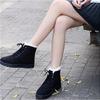 Autumn and Winter Fashion New Casual Comfortable Plus Velvet Warm Solid Color Cross Belt Round Toe Women's Short Boots