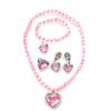 1 компл. ожерелье для девочек, игрушка, цветные, из бисера, элегантные, для ролевых игр, со стразами, браслет с сердечками и серьгами, комплект ювелирных изделий принцессы