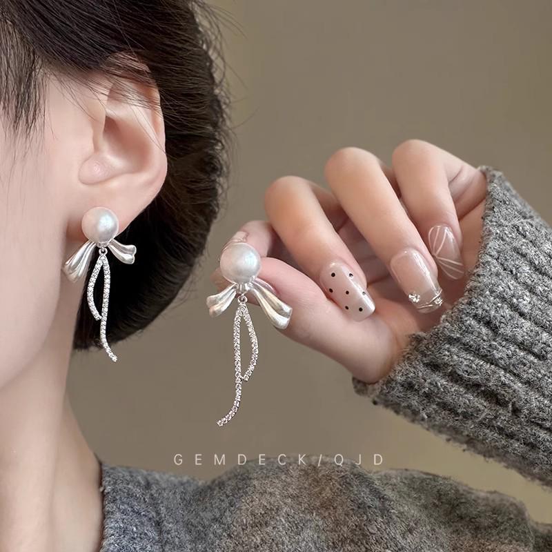 Роскошные европейские и американские серьги-пусеты с бриллиантовой кисточкой для вечеров и вечеринок