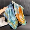Print Satin Silk Square Scarf Hijab Women Bandana 90CM Headscarves Neckerchief Ladies Muffler Shawl Wrap Foulard Headband
