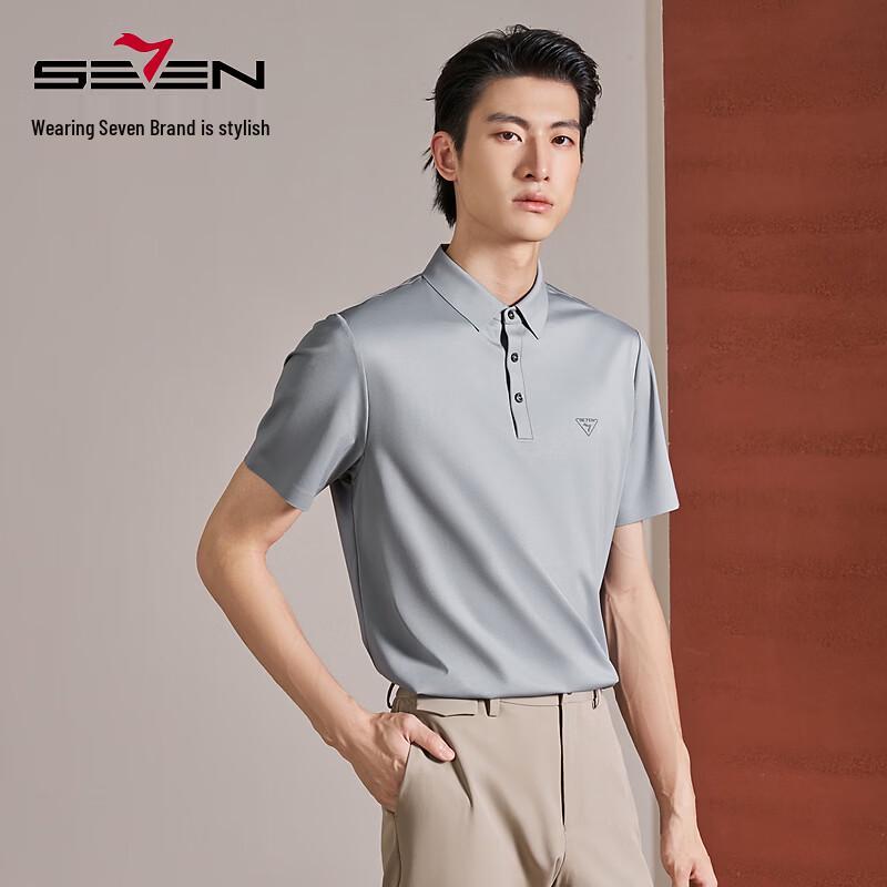 SEVEN Men's Seamless Silk Blend Polo Shirt