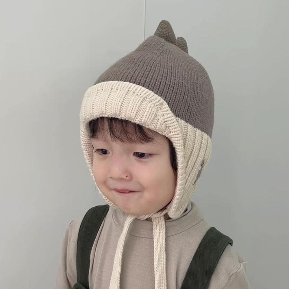 Knitted Ear Protection Cap Cartoon Dinosaurs Earflap Hats Fashion Children's Hats Autumn Winter