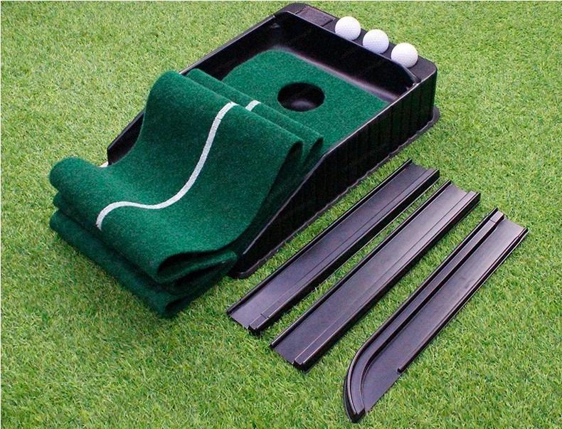 Горячая Распродажа Через Границу, Коврик для Паттинга в Гольф для Помещений, Тренировочный Набор с Автоматическим Возвратом Мяча и Паттером, Комплект для Тренировок