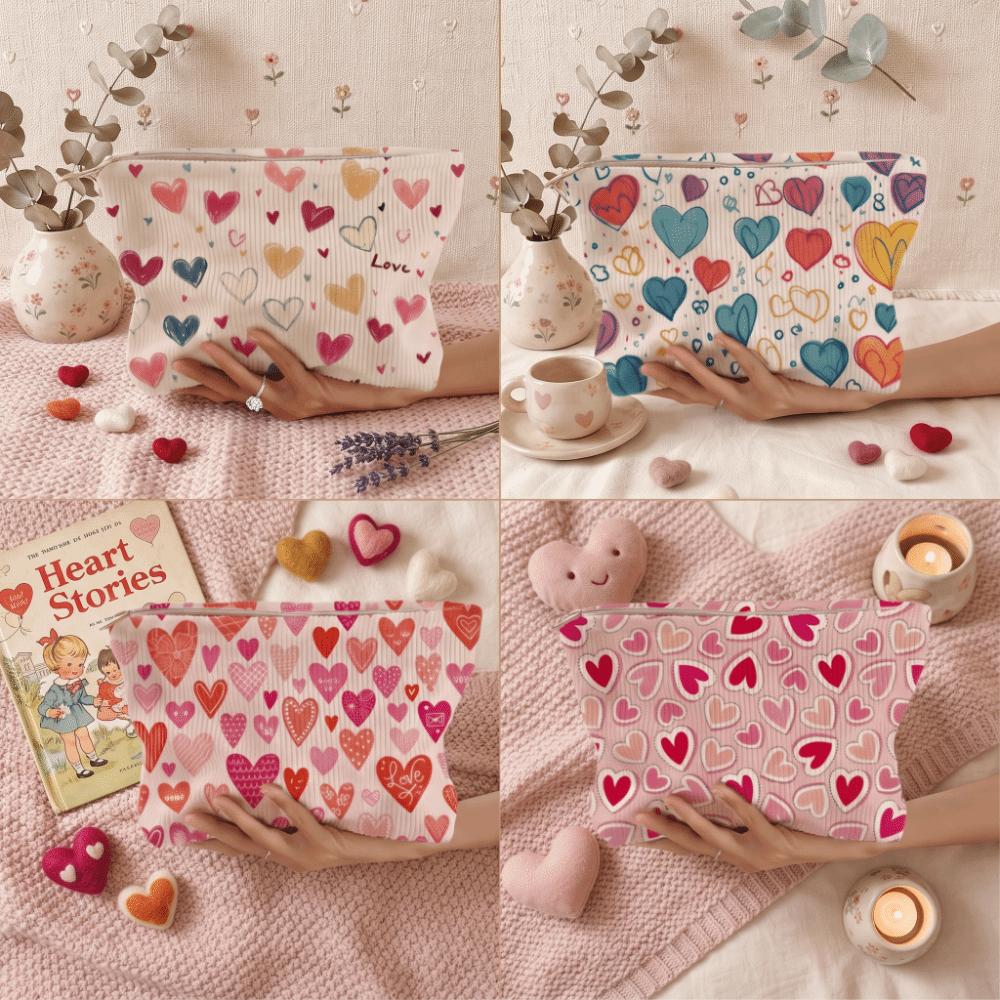 Corduroy Corduroy Storage Bag Hand-painted Makeup Pouch Travel Toiletry Bag Women