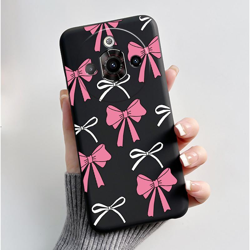 For ZTE Nubia Focus Pro 5G Case Z2351N Luxury Cute Heart Rabbit Soft TPU Silicon Matte Black Phone Casing Shockproof Back Cover